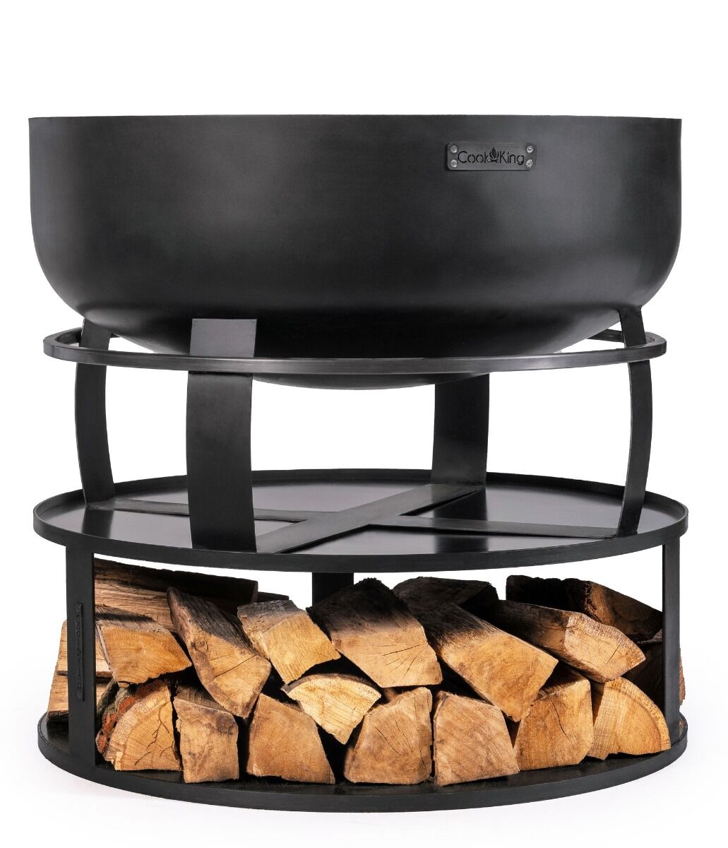 CookKing Brasero Support avec Rangement pour Bois 82 cm
