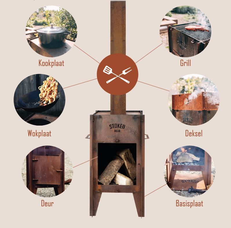 Cheminée de jardin Braai Lumberjack Edition Stoked BBQ