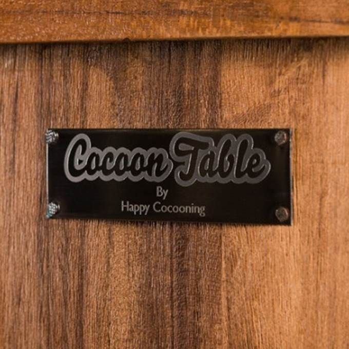Happy C. table de feu carrée Teck (anthracite)