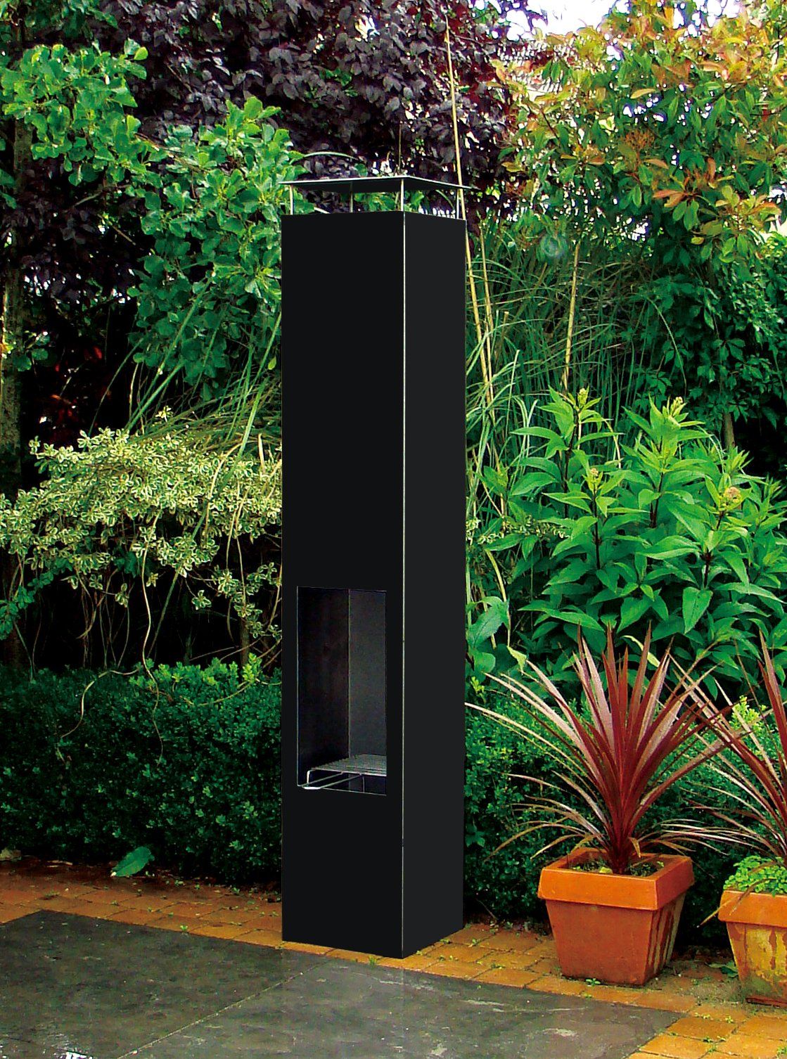 GardenMaxX Poêle de Terrasse Amayo XL Noir