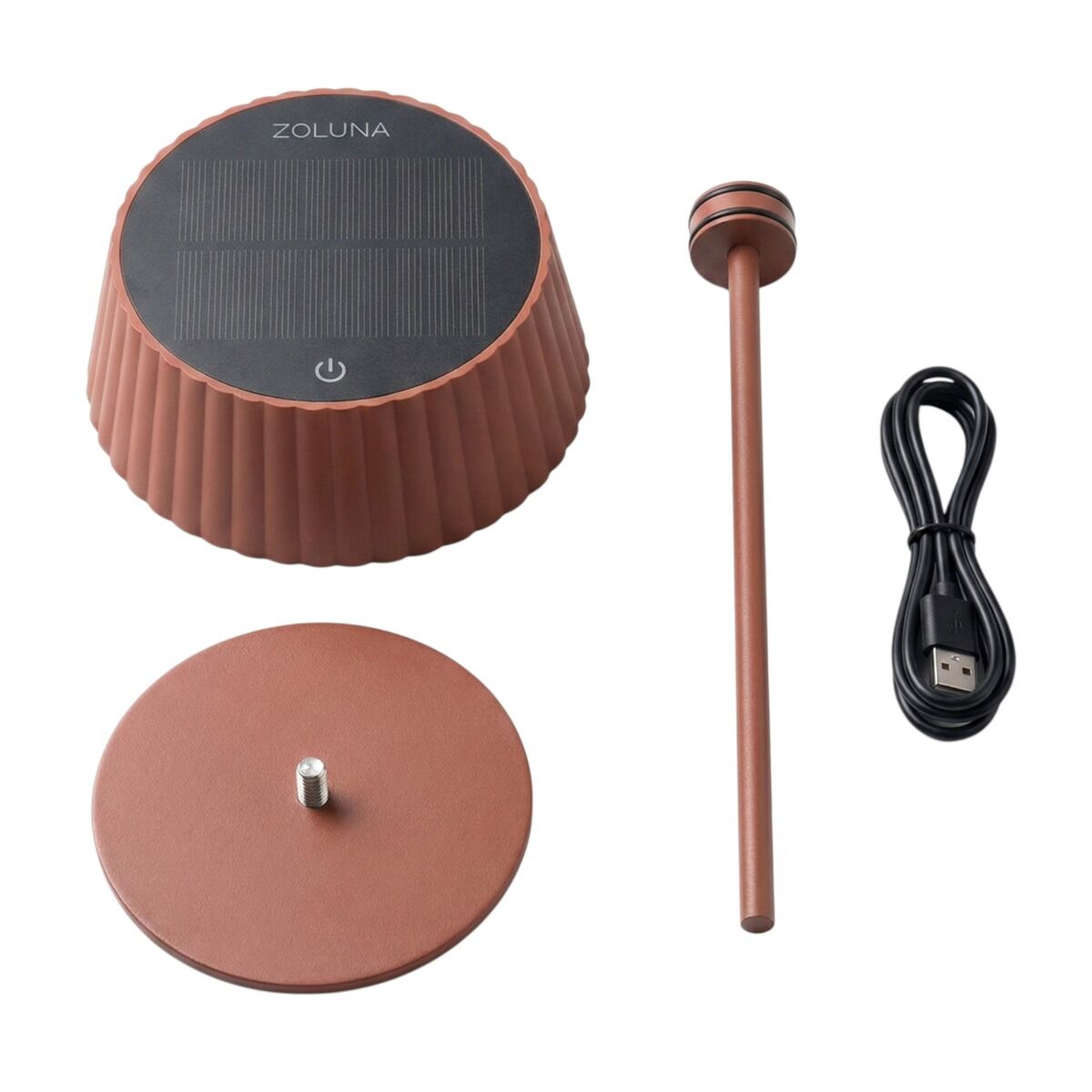 Lampe de table solaire Jyp rouge rouille ZOLUNA