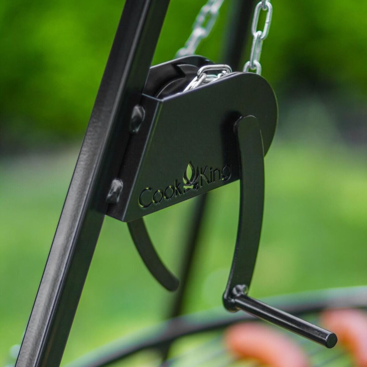 CookKing Trépied 180 cm avec Grill Acier inox. + Poulie