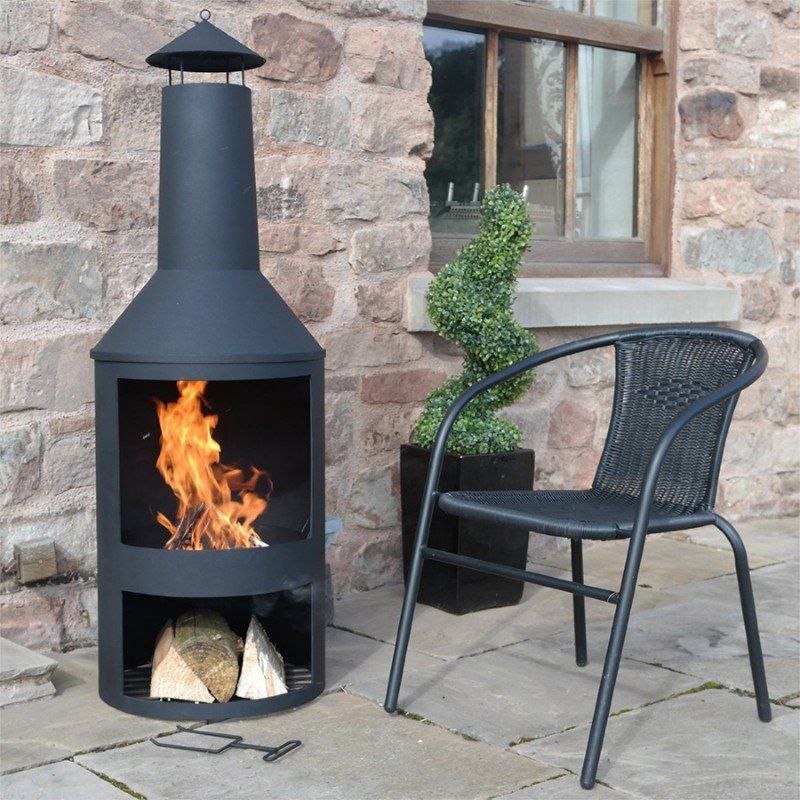 HEAT Larvik Cheminée de jardin Noir