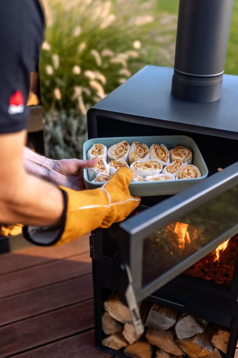 Cheminée de jardin Vento avec four et double vitrage CookKing