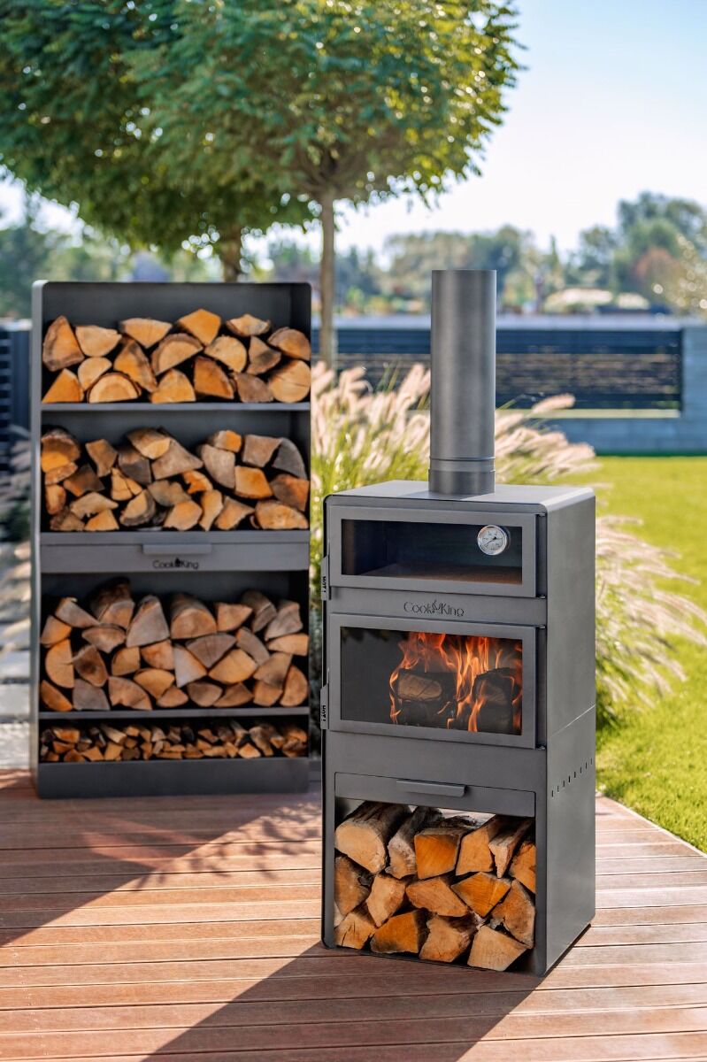 Cheminée de jardin Vento avec four et double vitrage CookKing
