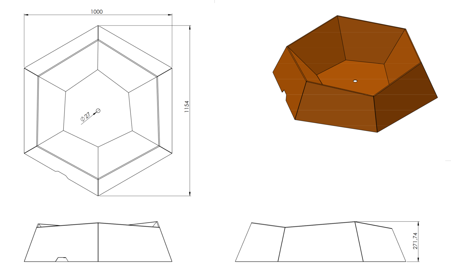 FORNO Bol de feu Forma Acier Corten