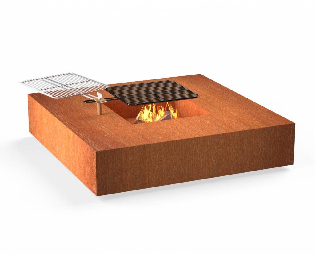 FORNO Table de Feu Acier Corten Carré (Ø 120 cm)