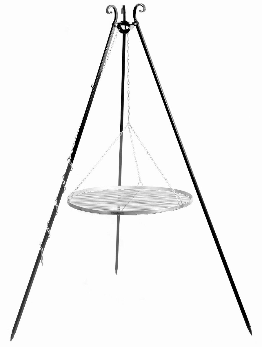 CookKing Trépied 180 cm avec Grille en Acier Inoxydable
