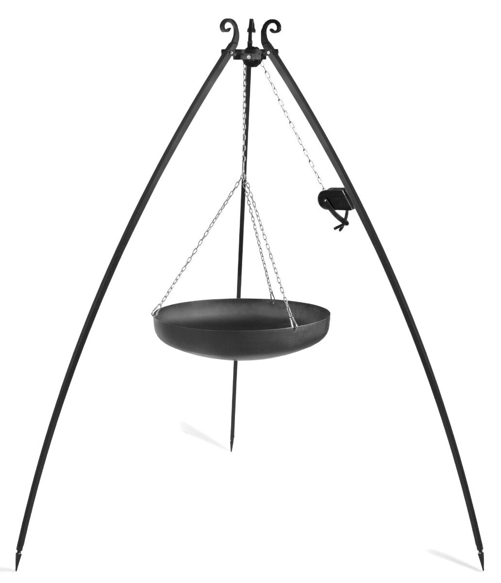 CookKing Trépied 200 cm avec Wok 70 cm + Poulie