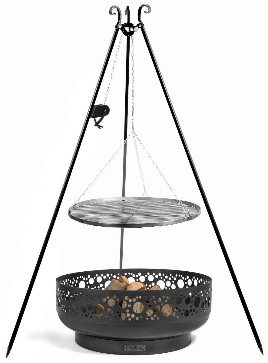 CookKing Trépied 180 cm avec Grille + Poulie