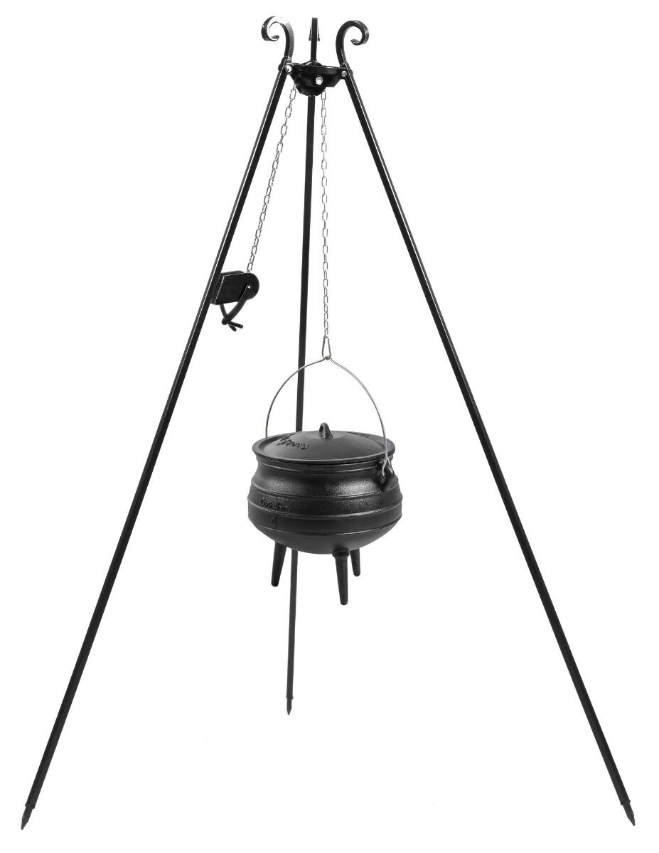 CookKing Trépied 180 cm avec Marmite Africaine 6 L + Poulie