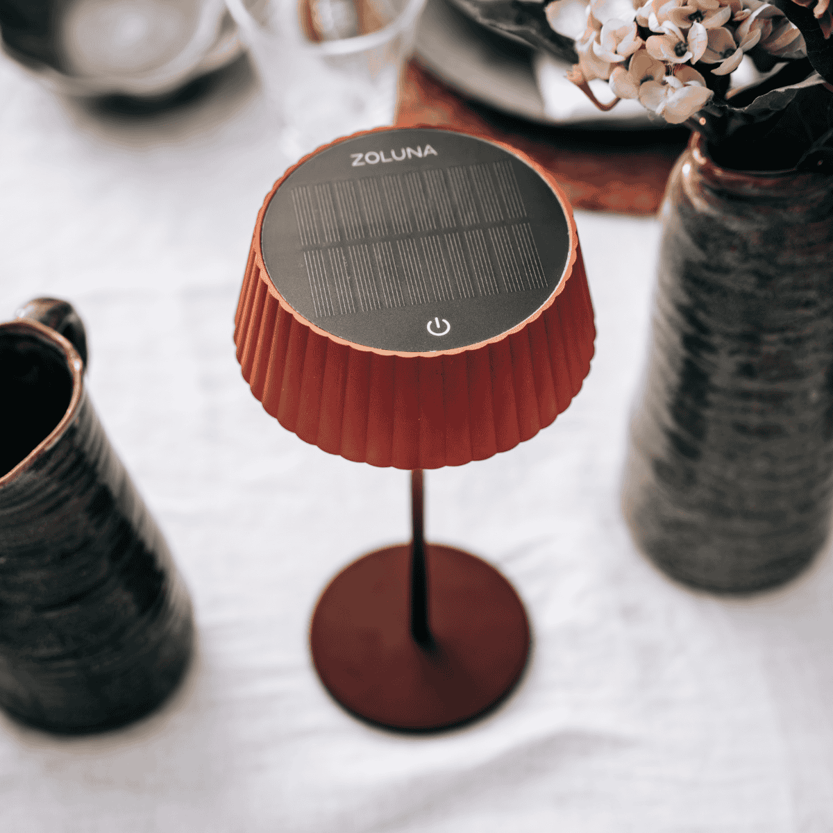 Lampe de table solaire Jyp rouge rouille ZOLUNA