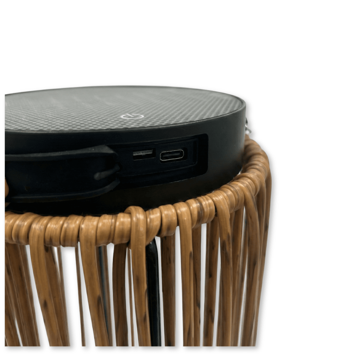 Lampadaire solaire Luca Grande chêne naturel ZOLUNA