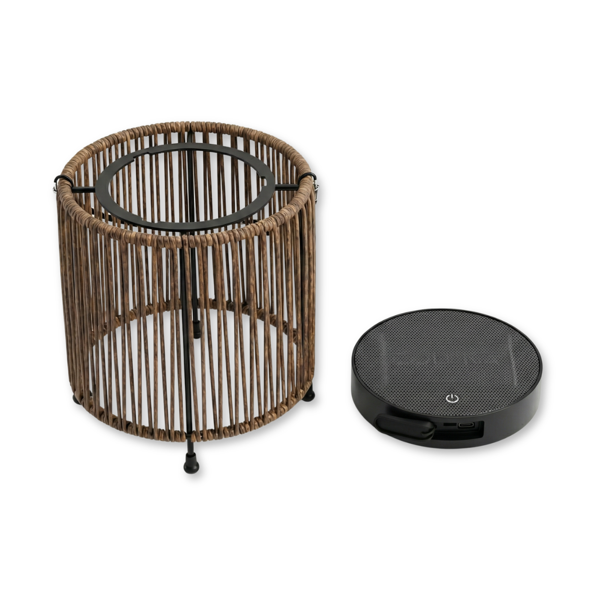 Lampadaire solaire Luca chêne naturel ZOLUNA