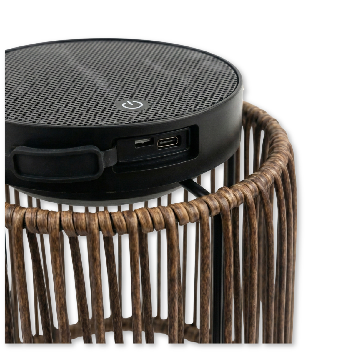 Lampadaire solaire Luca chêne naturel ZOLUNA