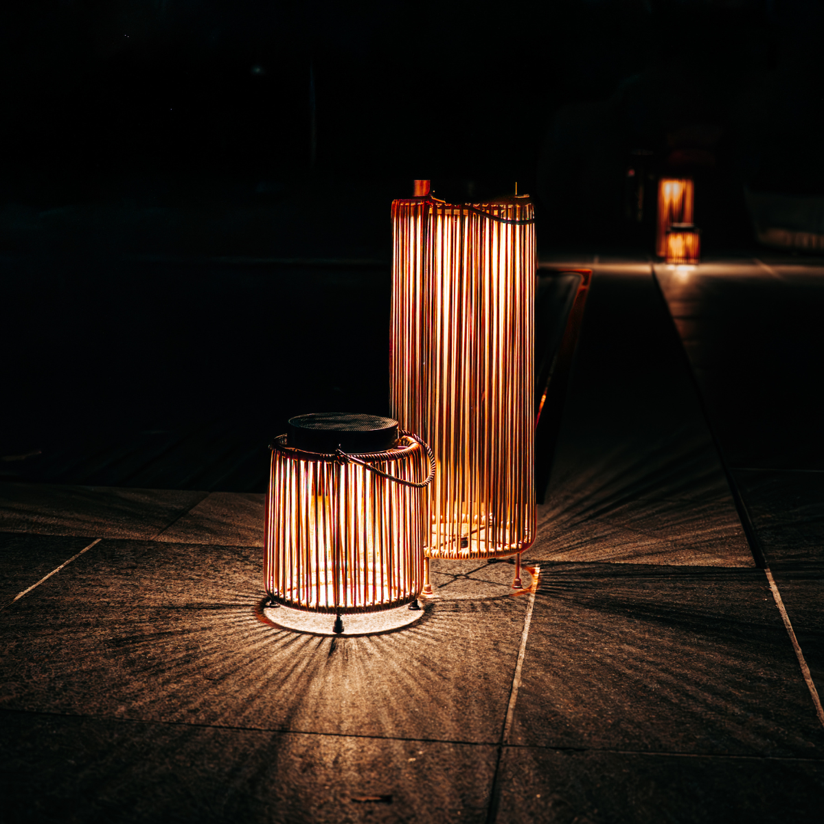 Lampadaire solaire Luca chêne naturel ZOLUNA